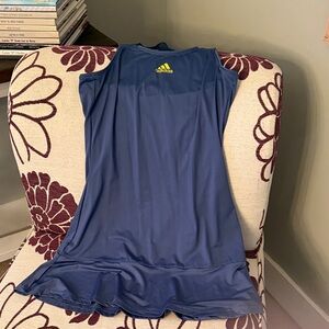 Adidas Navy Blue Sports Dress with Yellow Logo